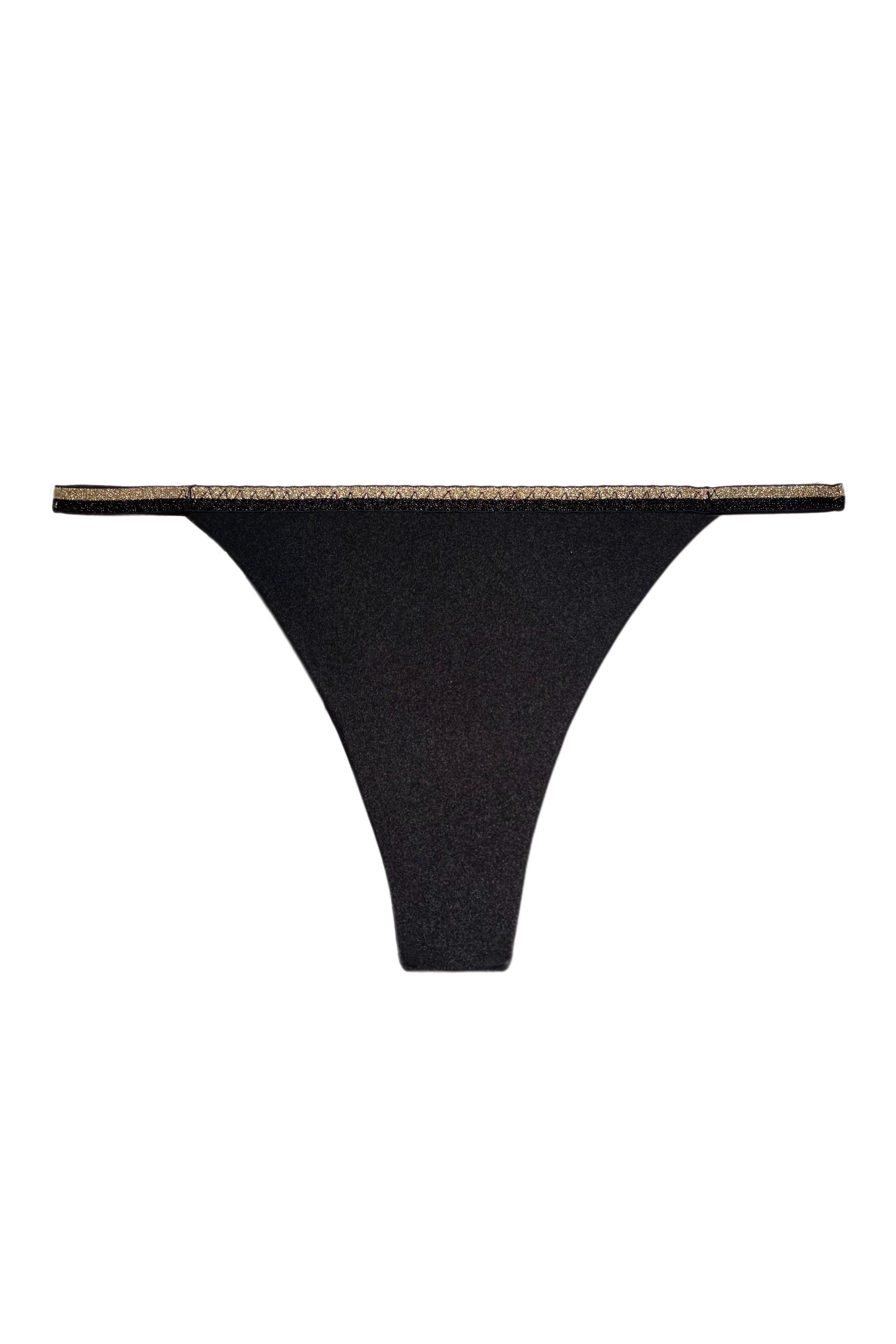 Flexy Black gold thongs – yesUndress