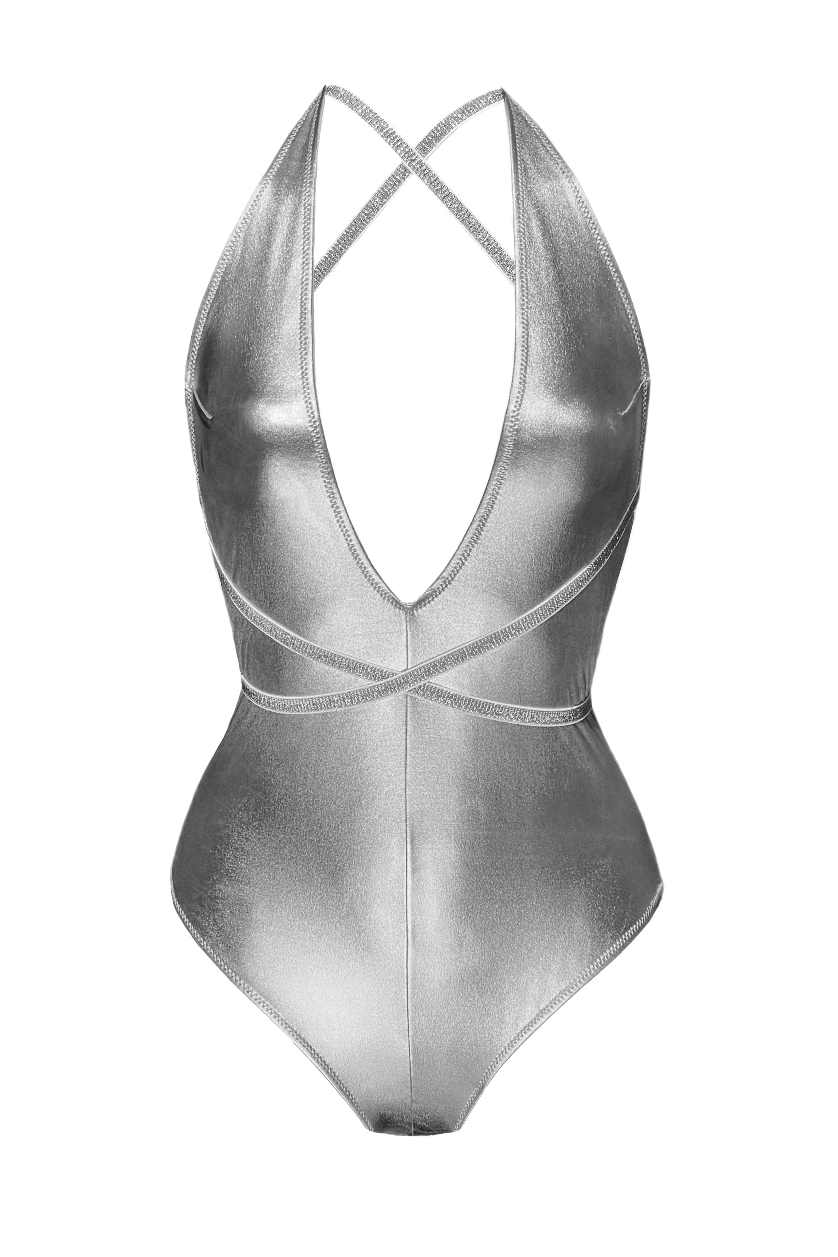 Boney silver metallic swimsuit - yesUndress