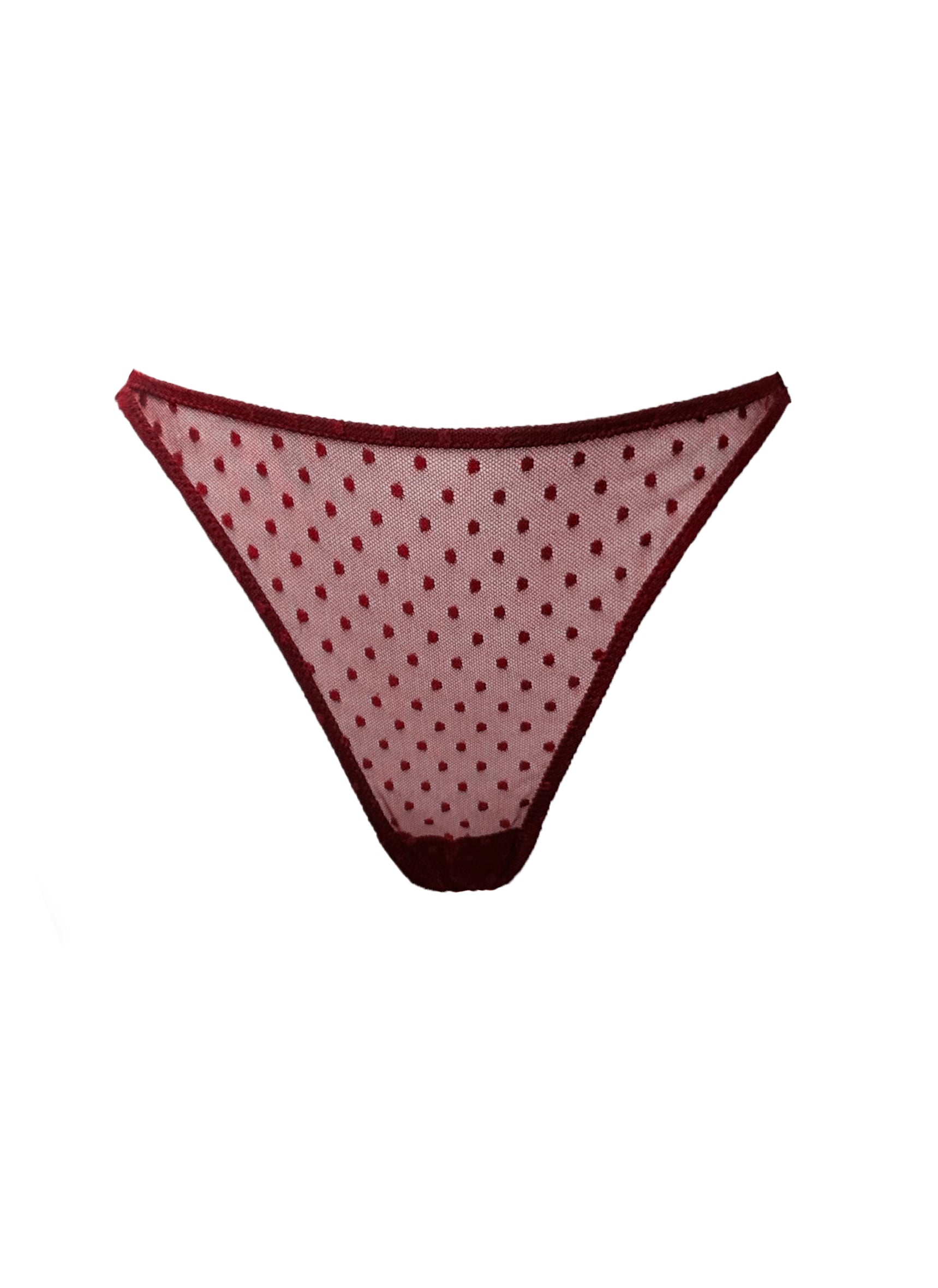 Sandra Maroon dots high-waisted slip panties