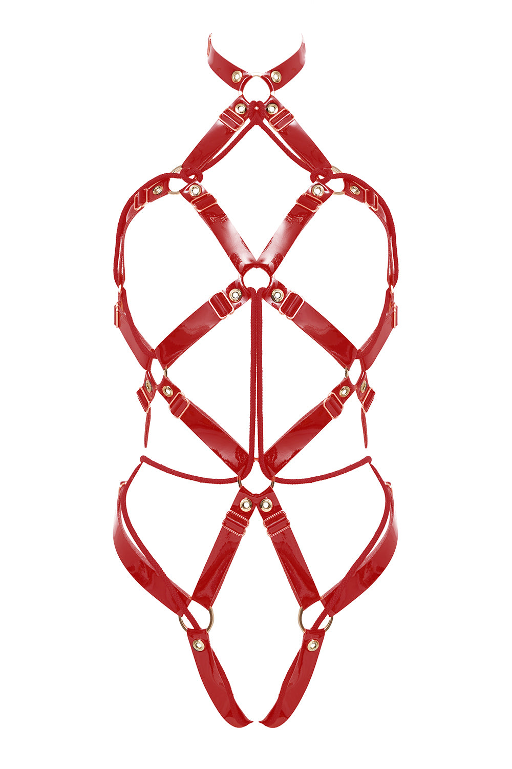 Chessly Shibari Red open bodysuit by Secret Room