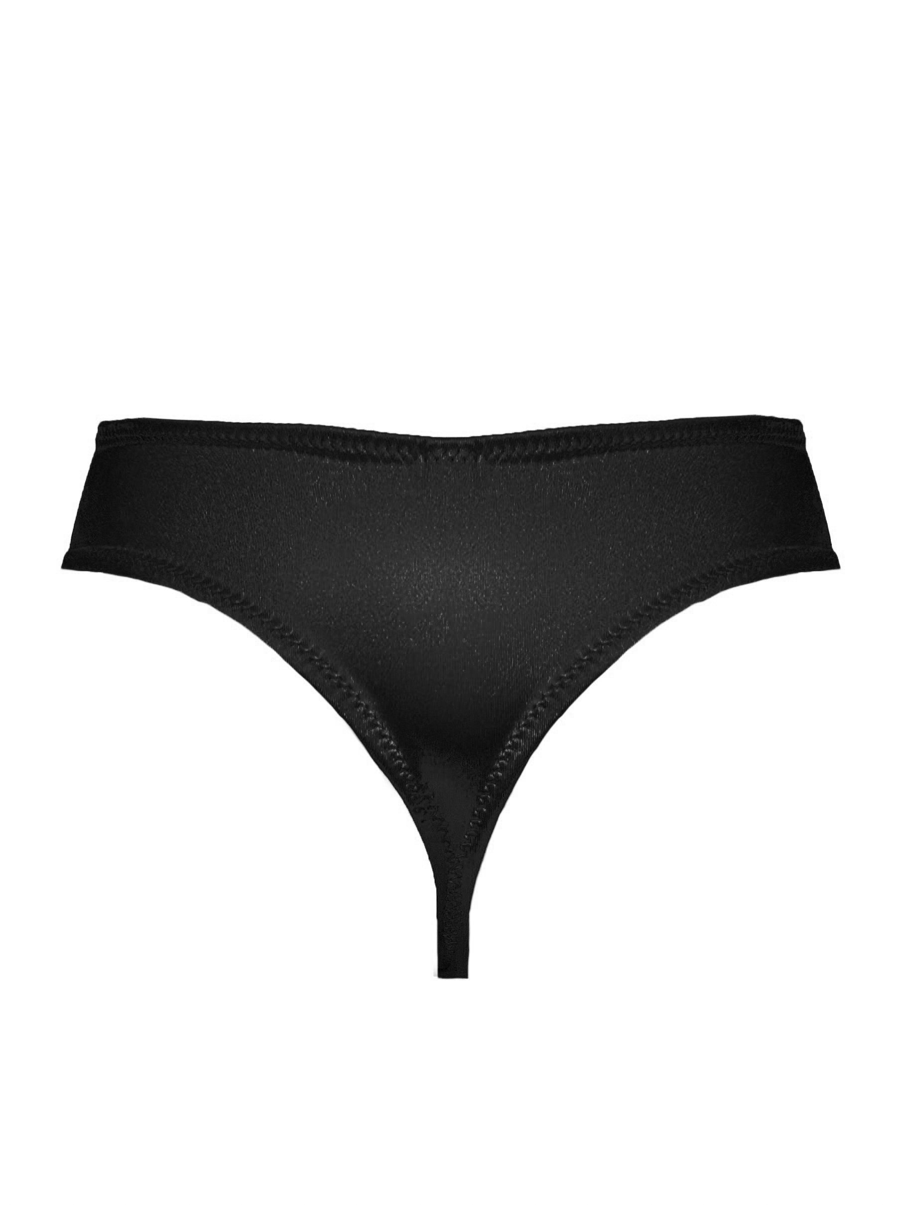 Valjinia Black mid-waisted thongs