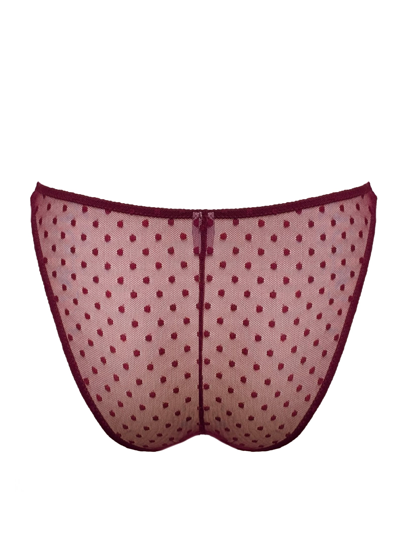 Sandra Maroon dots high-waisted slip panties