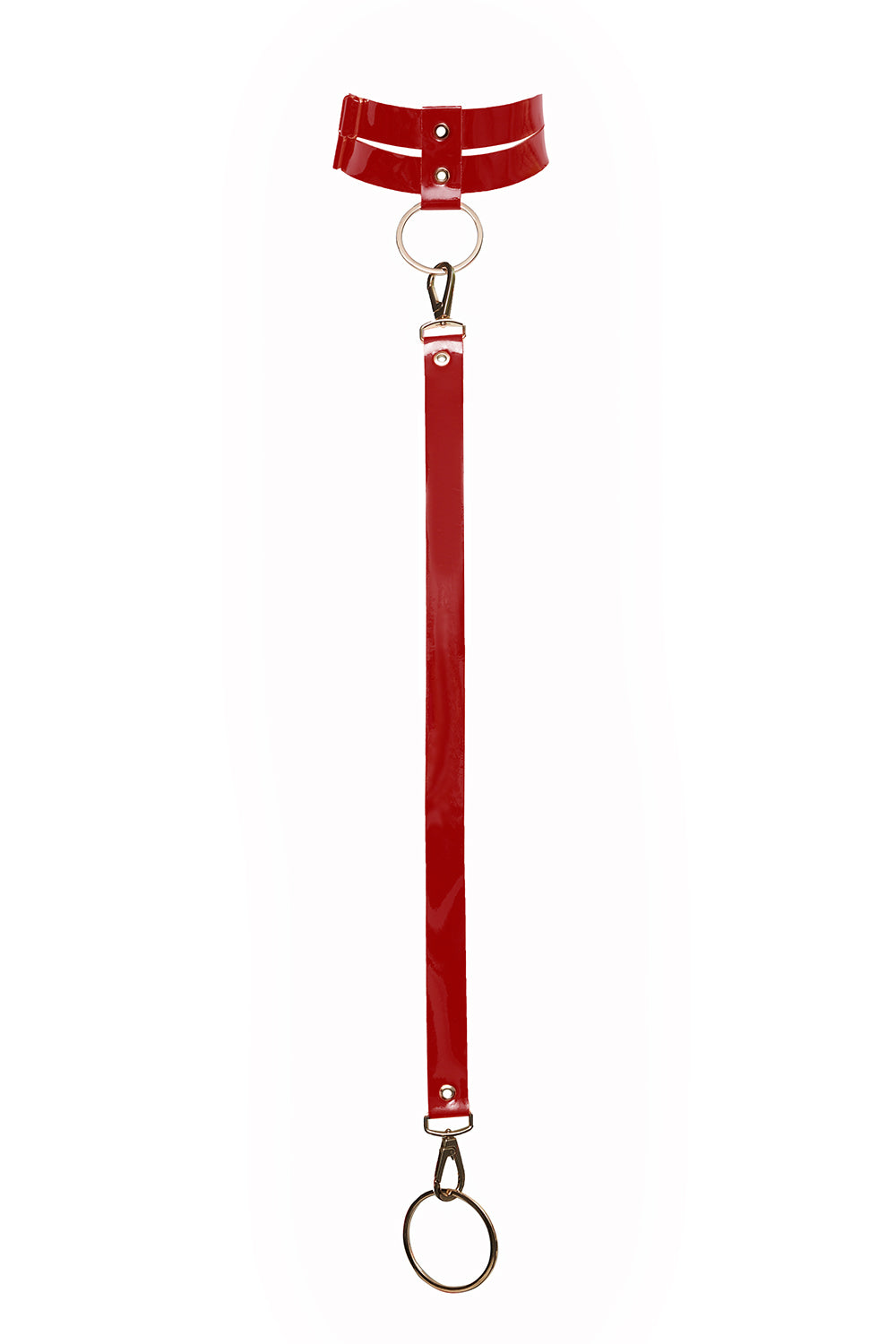 LadyBoss Red choker with leash by Secret Room