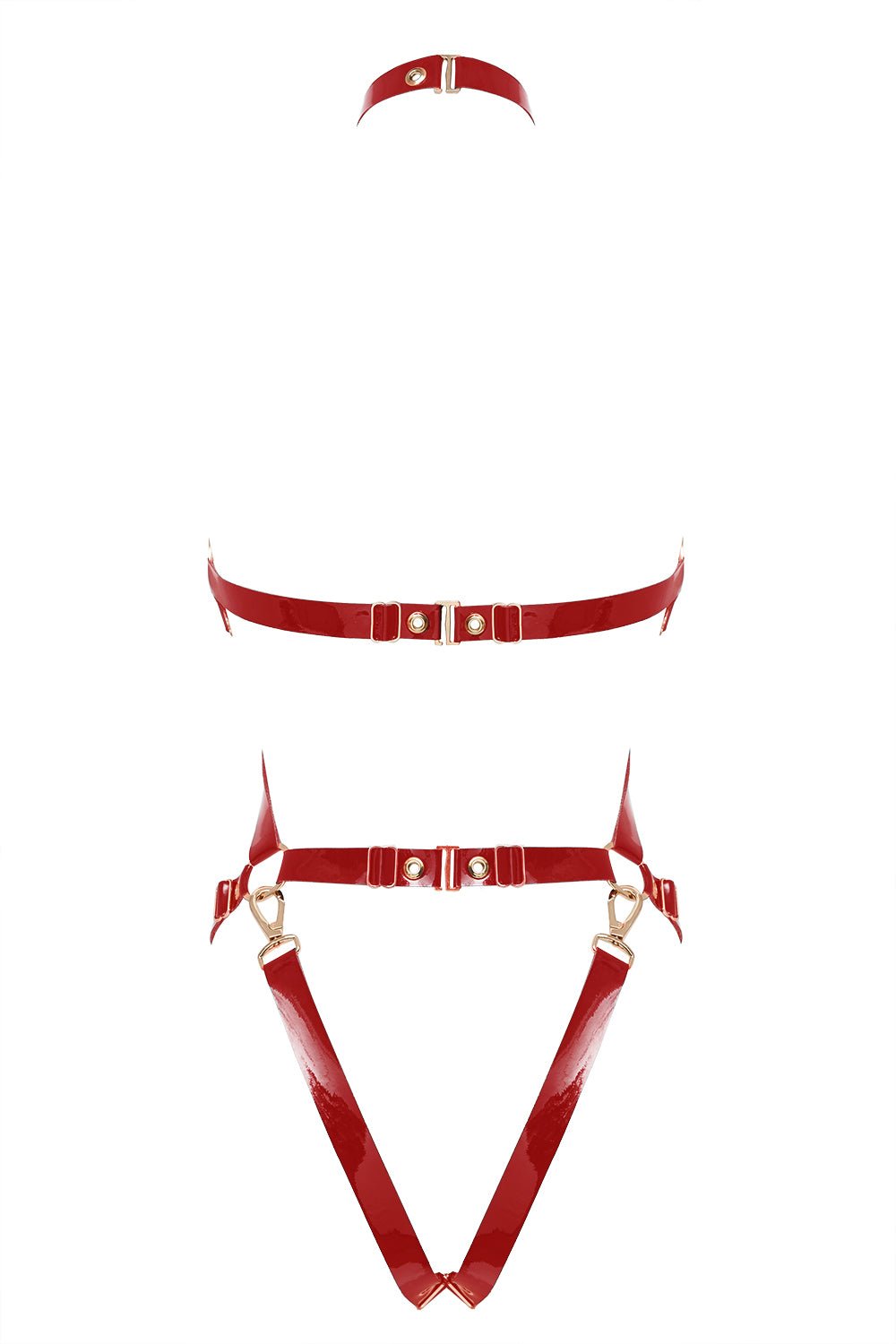 Chessly Shibari Red open bodysuit by Secret Room