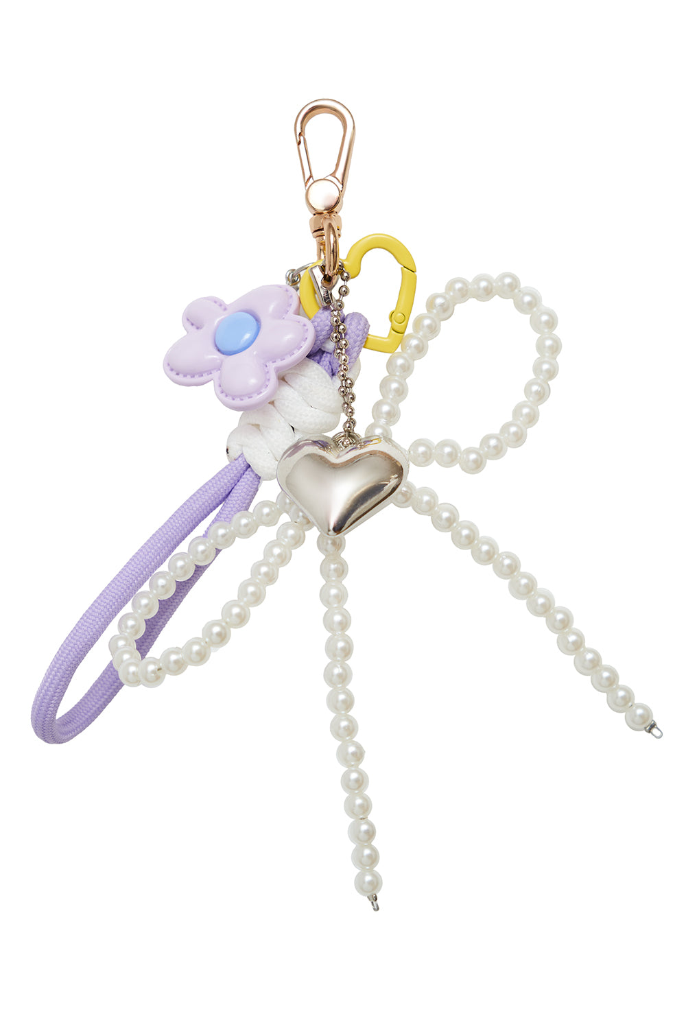 Hearty Silver/Lavender/Pearl keychain by Secret Room