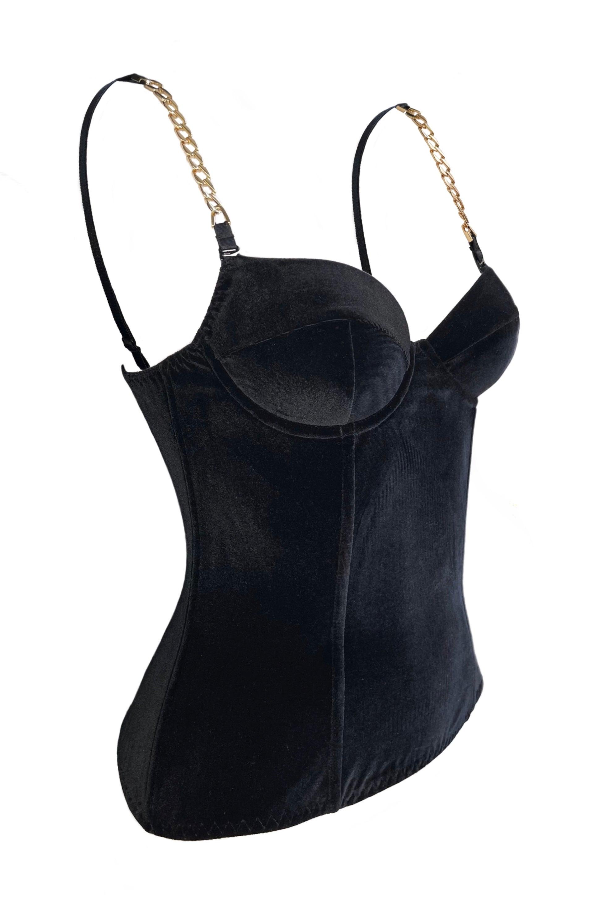 Velvetta black corset with chains - yesUndress