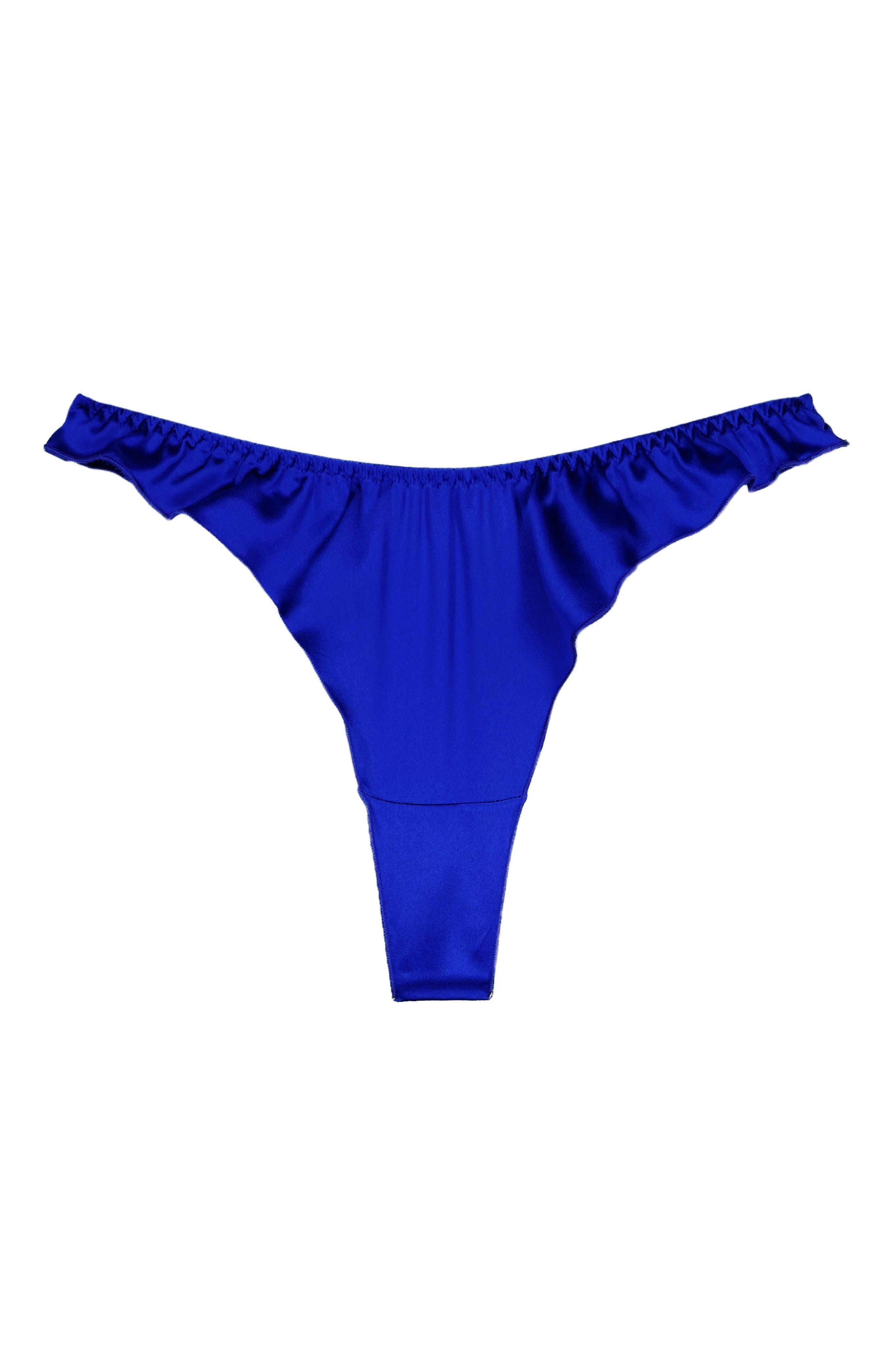 Butterfly Electric blue thongs - yesUndress