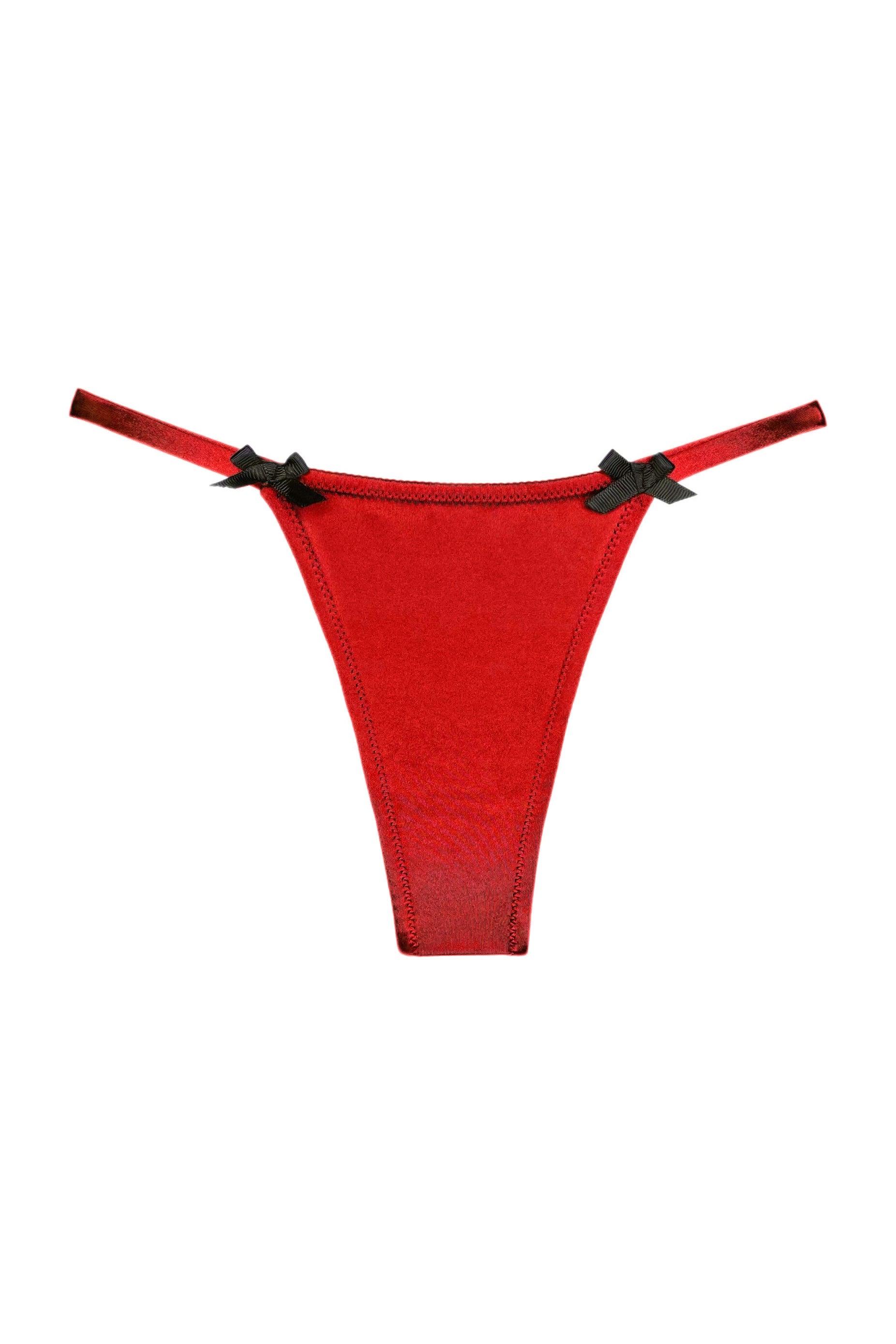 Joli Gloss red-black thongs