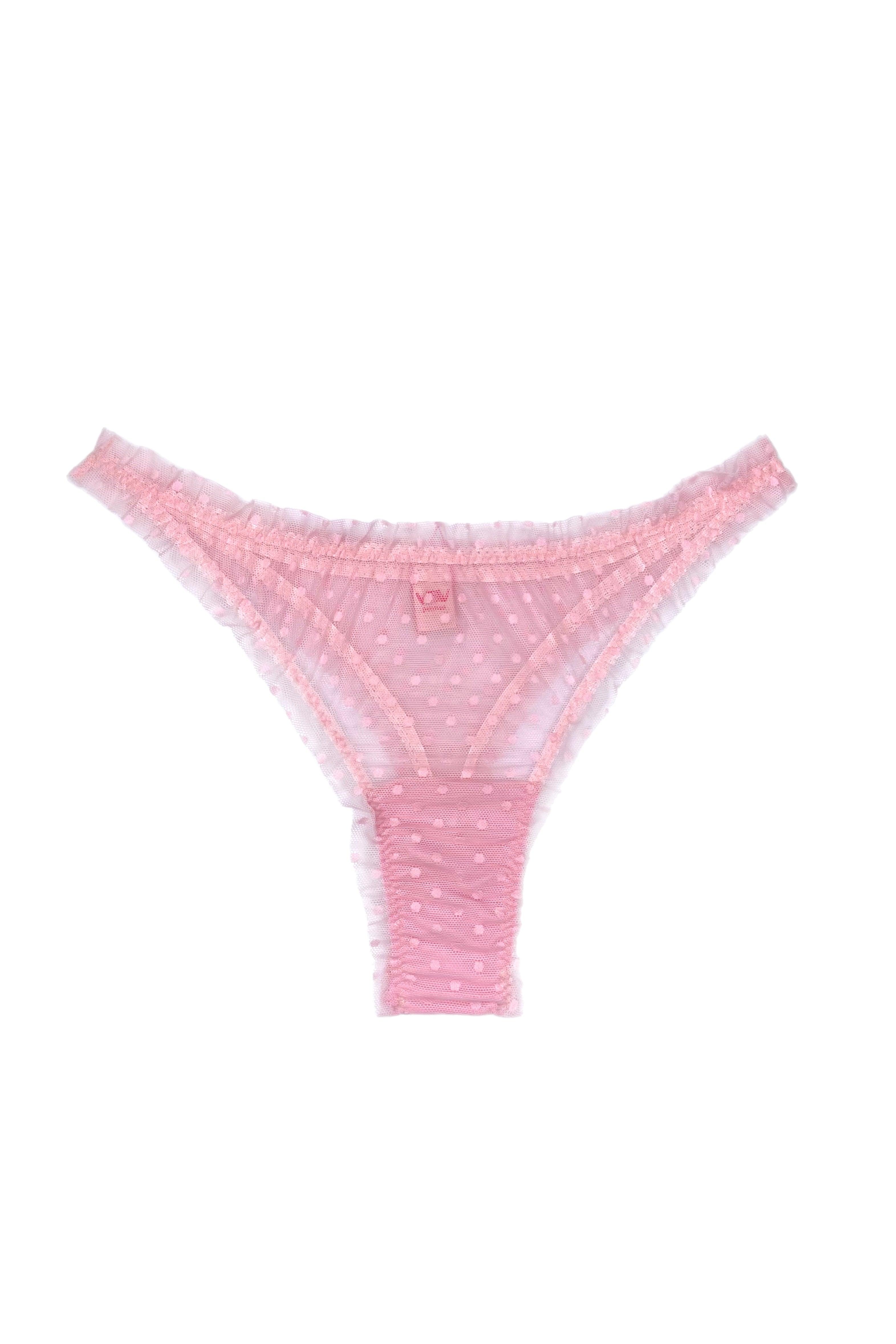 Mimi Pink dots high waisted thongs - yesUndress
