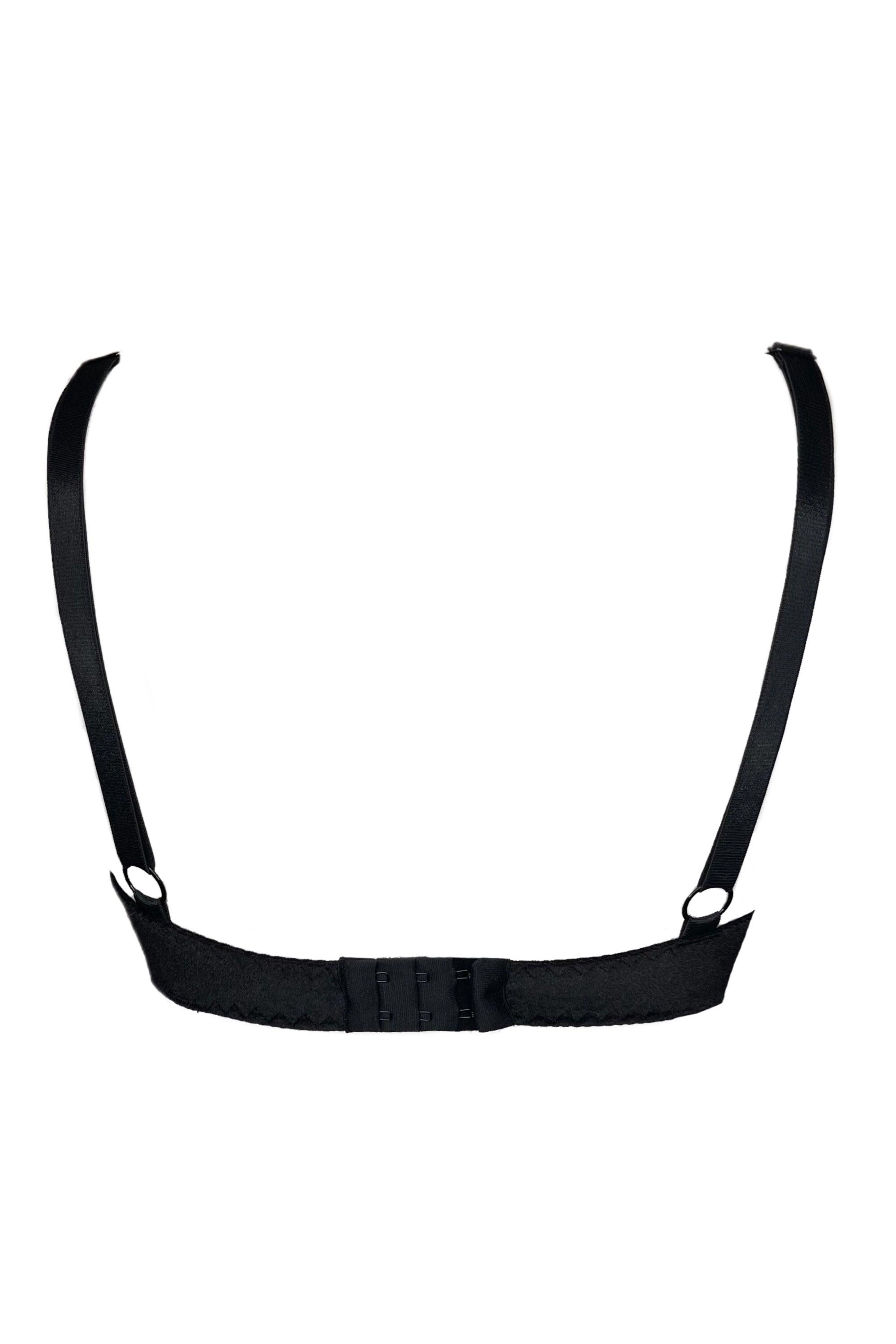 Velvetta black soft bra with chains