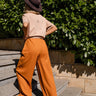Linen orange pants 'Istanbul' - yesUndress