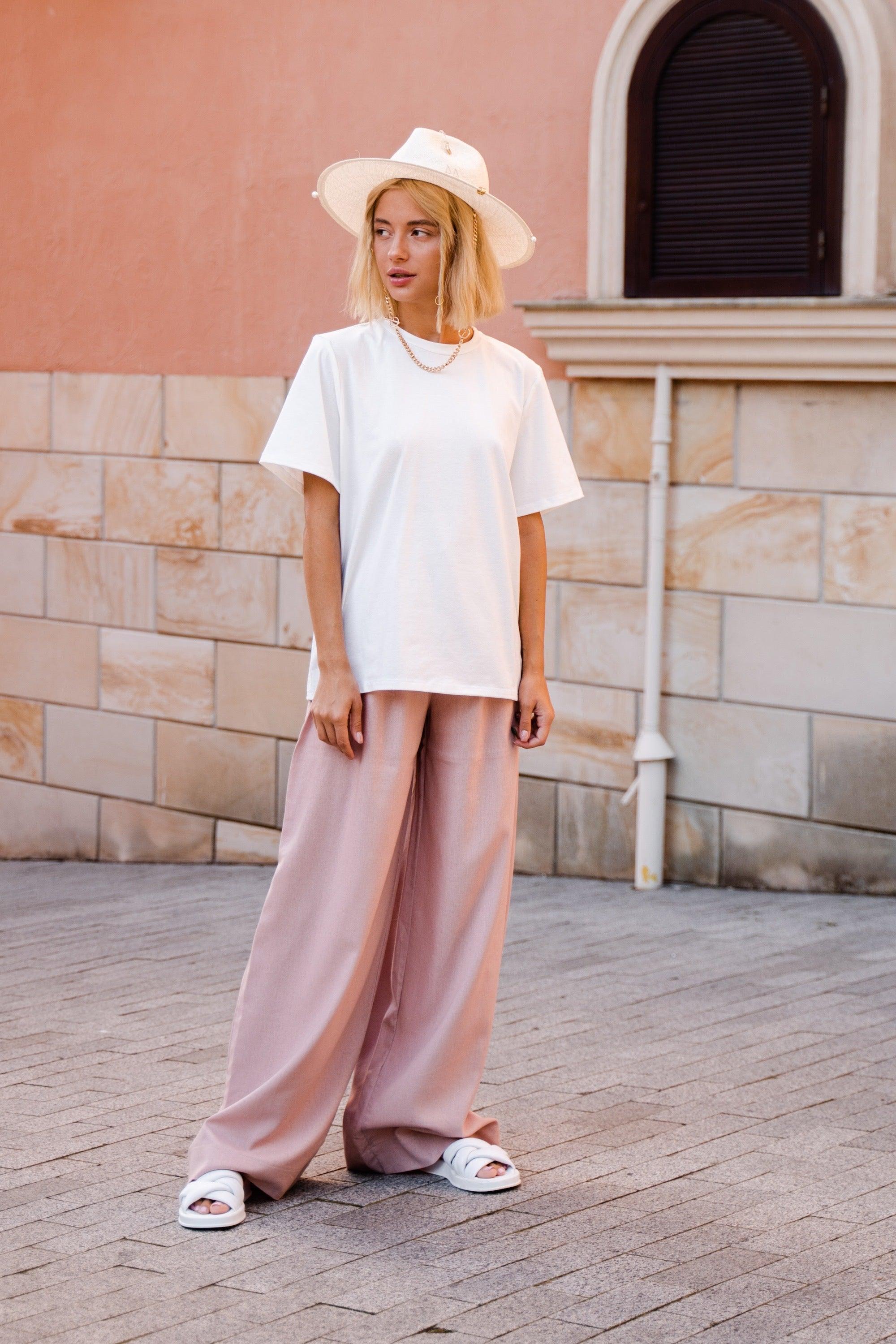 Linen pink pants 'Istanbul' - yesUndress