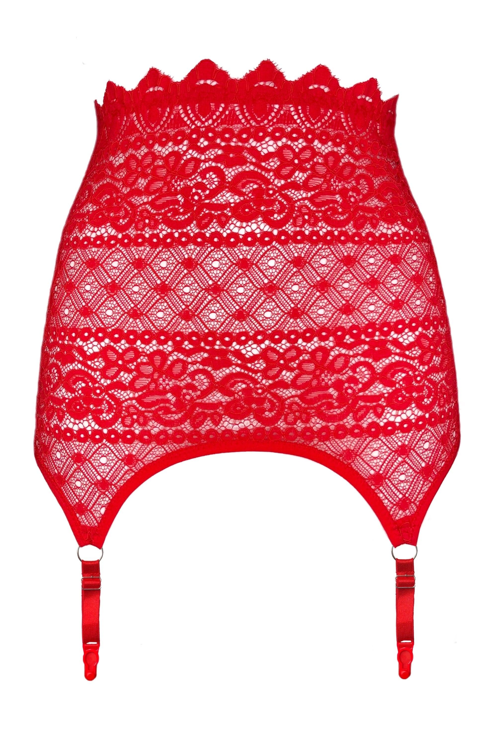 Paulette Red garter belt - yesUndress