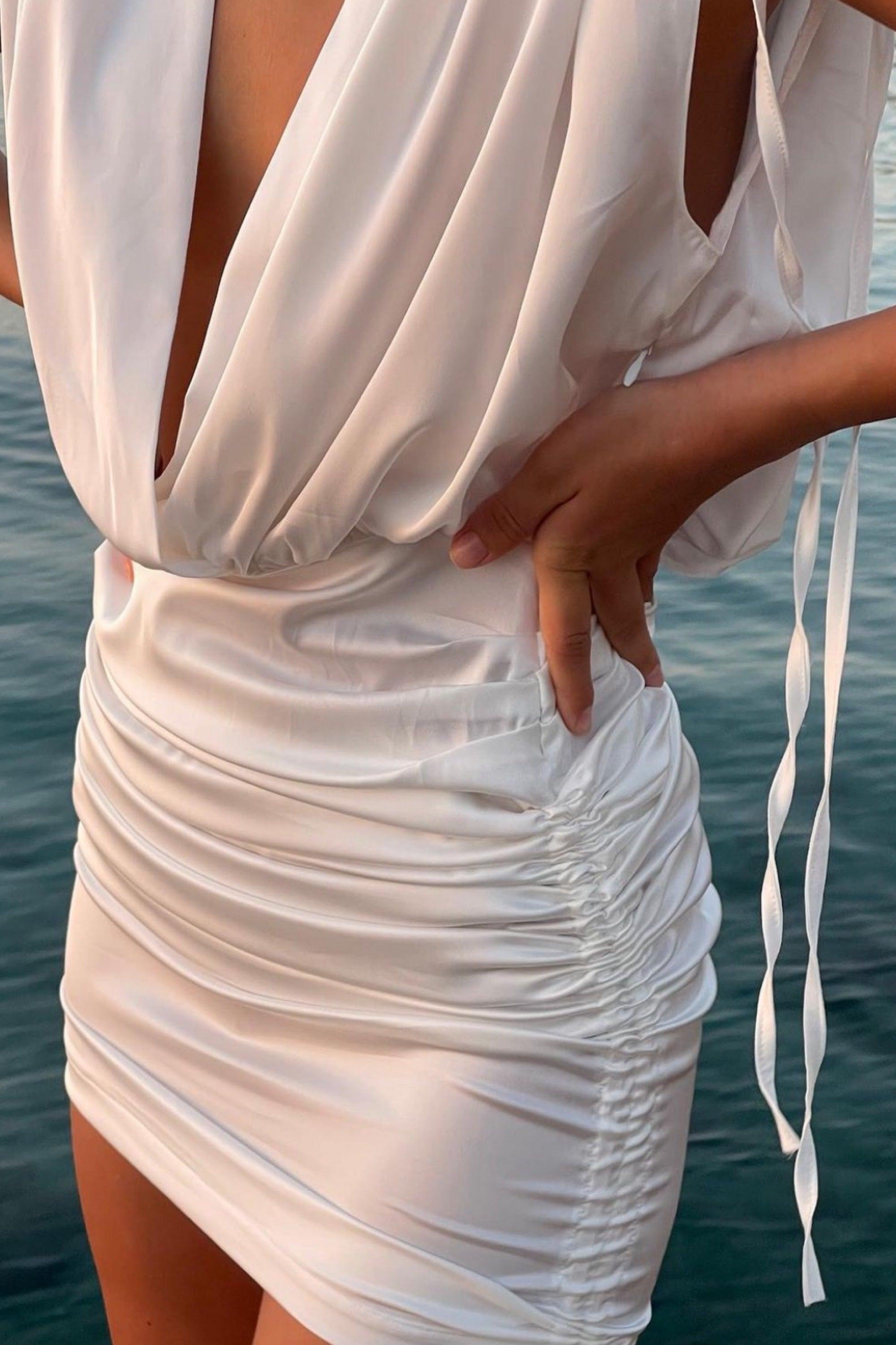 White mini dress-transformer 'Rio' - yesUndress