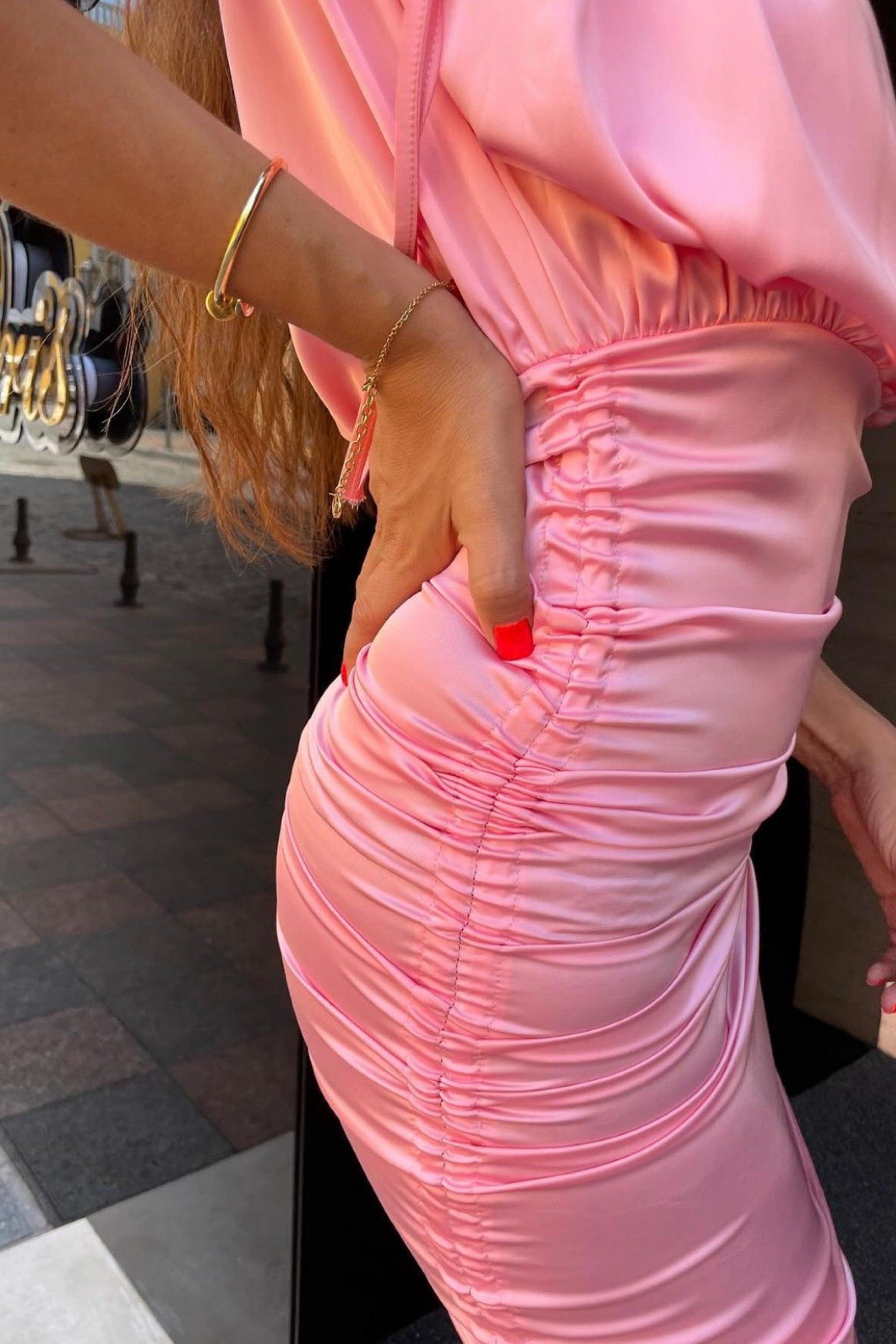 Pink mini dress-transformer 'Rio' - yesUndress