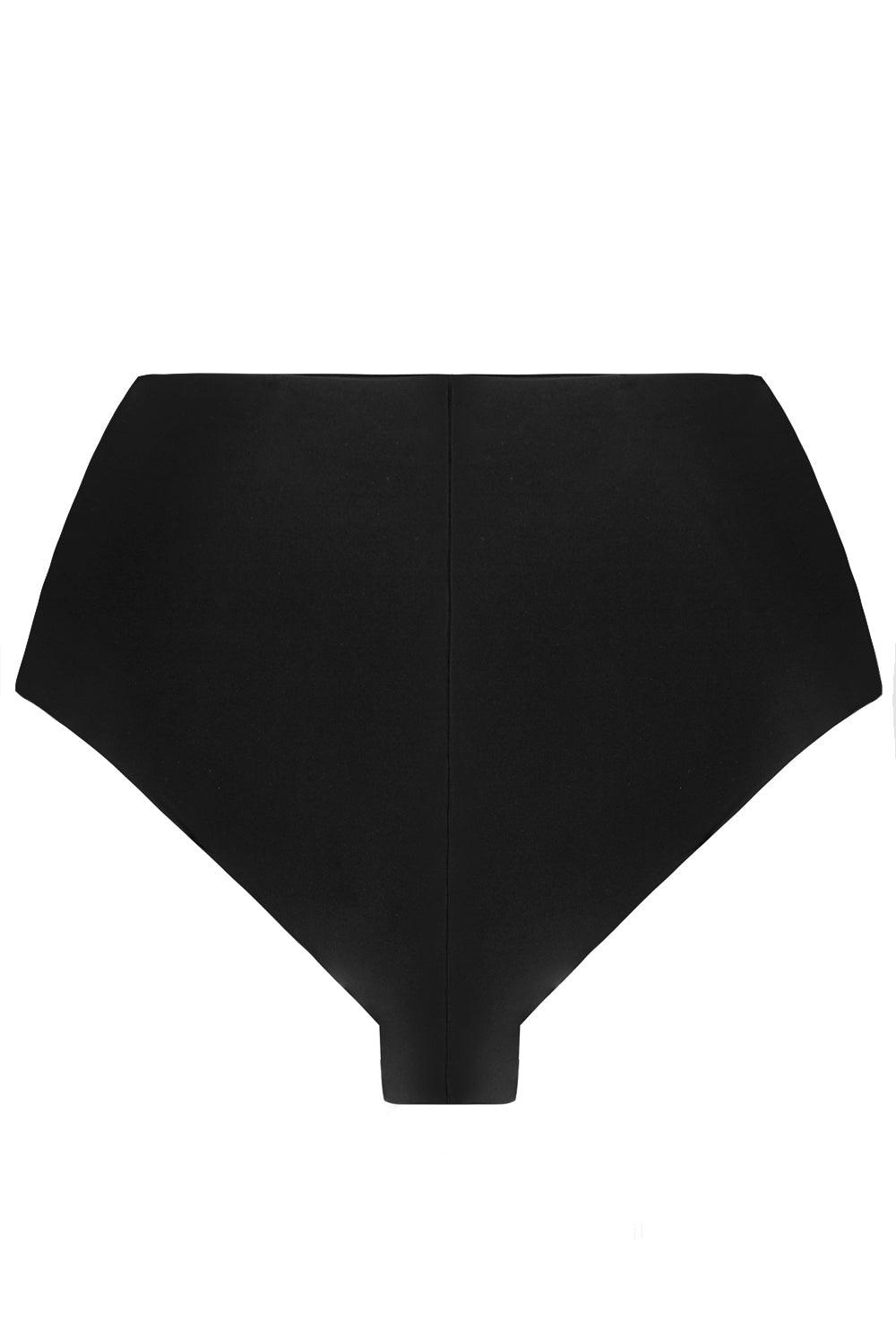 Bisectrix Black high waisted bikini bottom - yesUndress