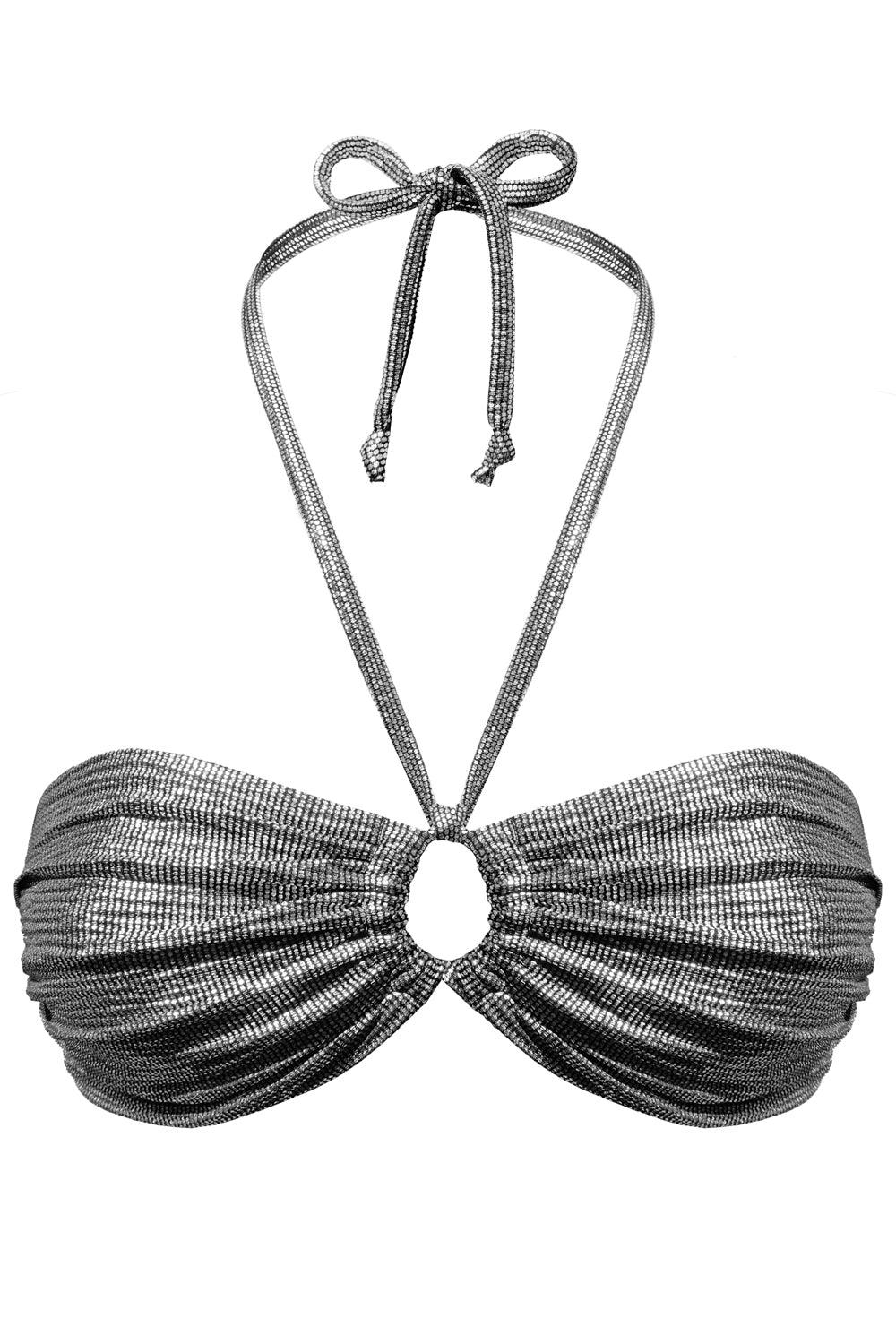Cressida Silver bandeau - Bikini top by yesUndress. Shop on yesUndress
