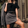 Grey mini skirt 'Munich' - yesUndress