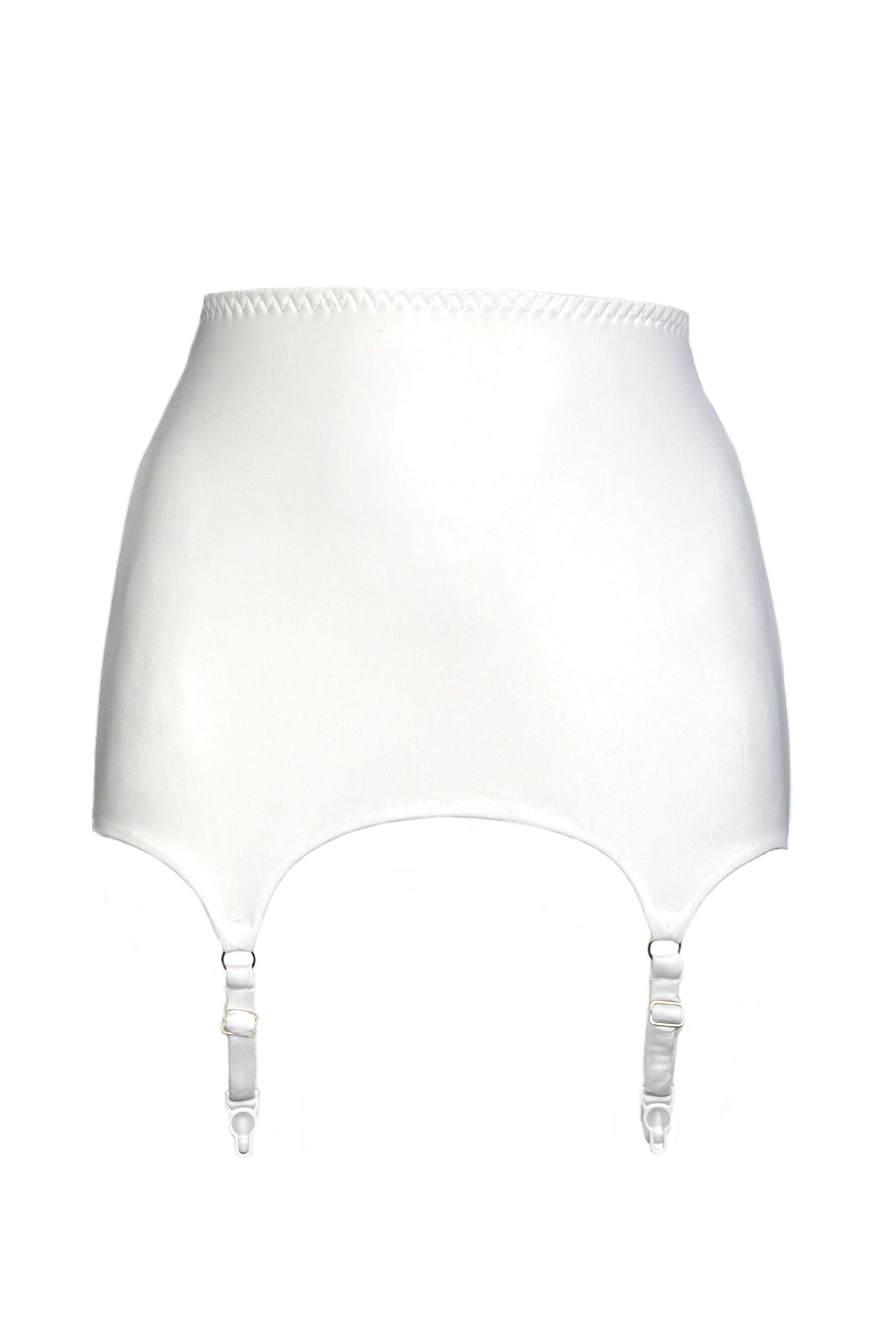 Aura white wide garter belt - yesUndress