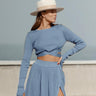 Knitted blue skirt 'Naples' - yesUndress