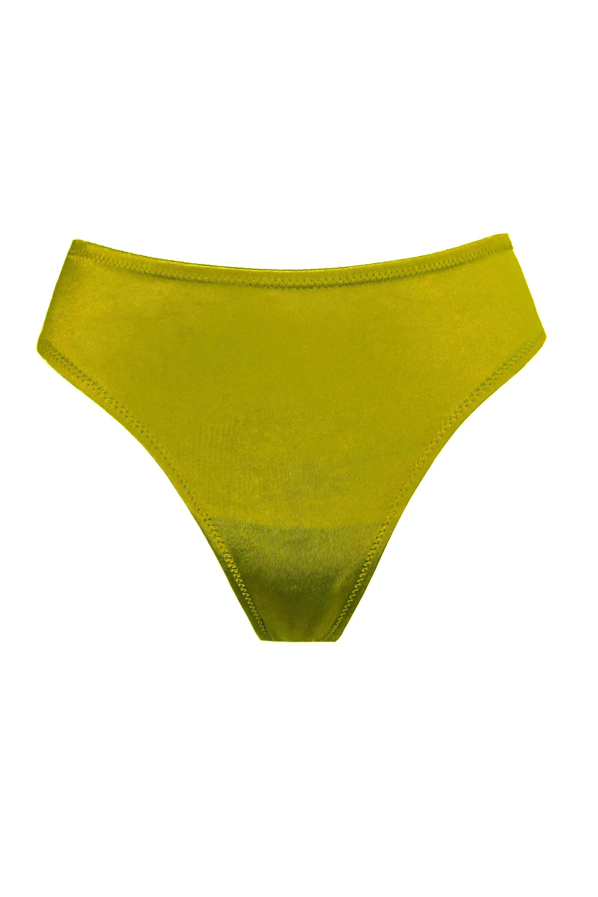 Joli Gloss green-fuchsia mid-waisted thongs - yesUndress