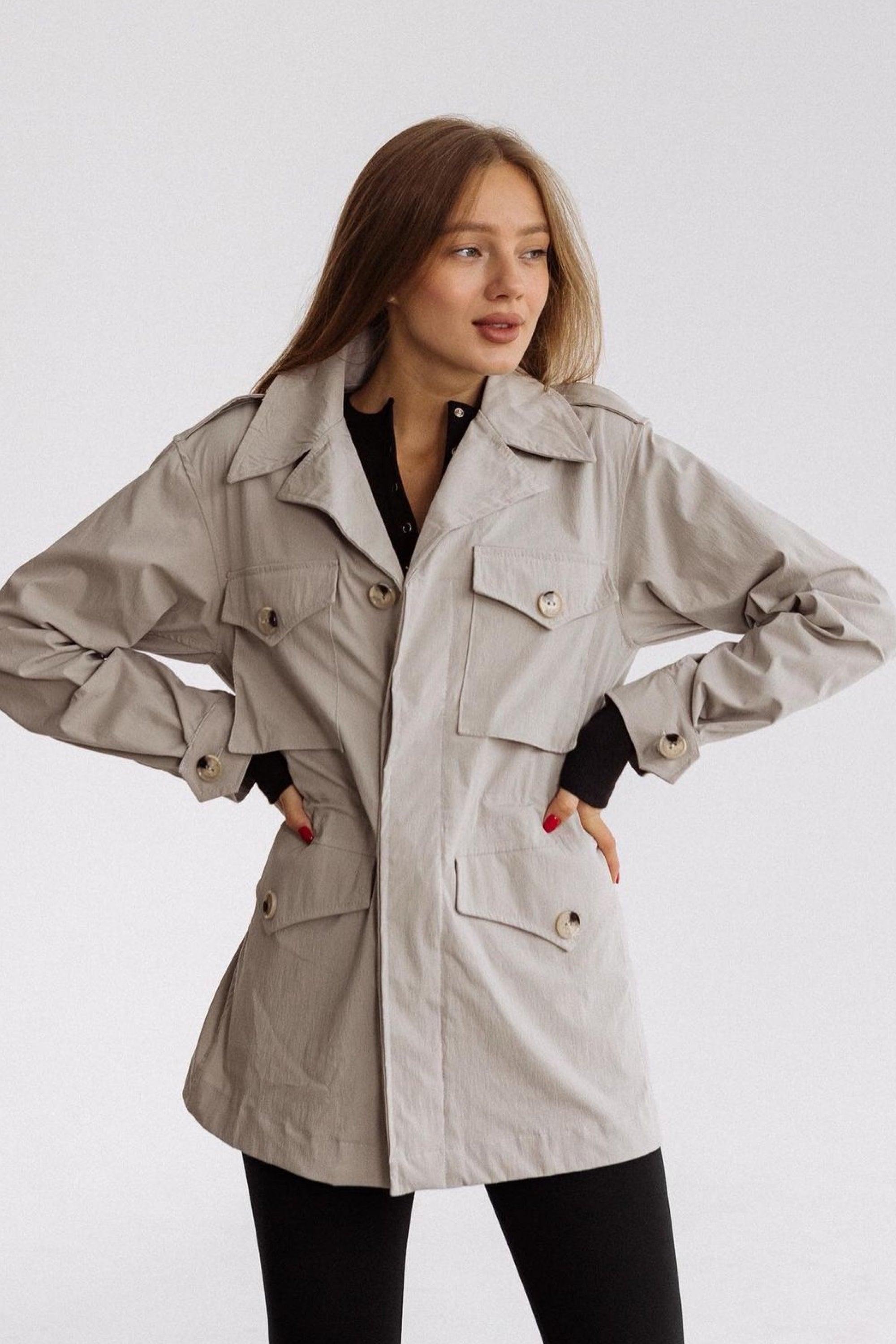 Grey short coat 'Cambridge' - yesUndress