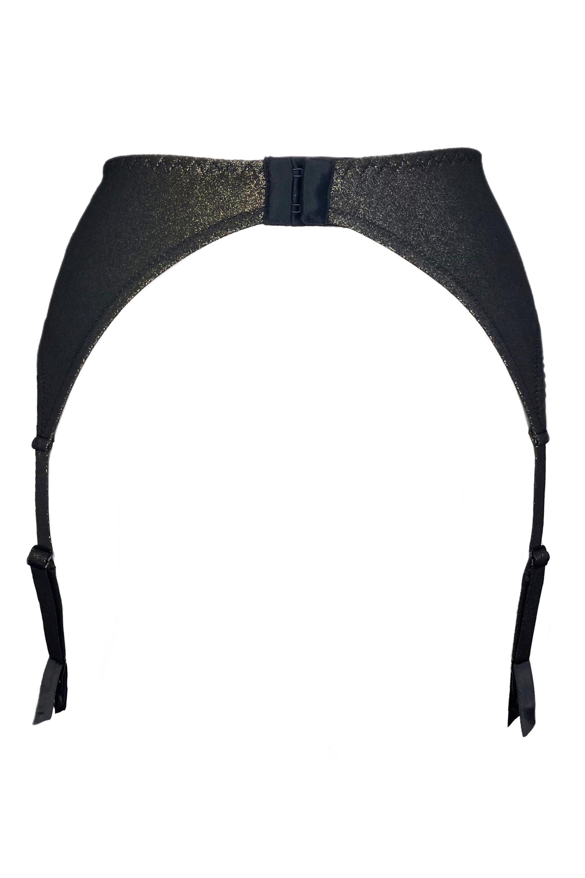 Ramonda black gold garter belt