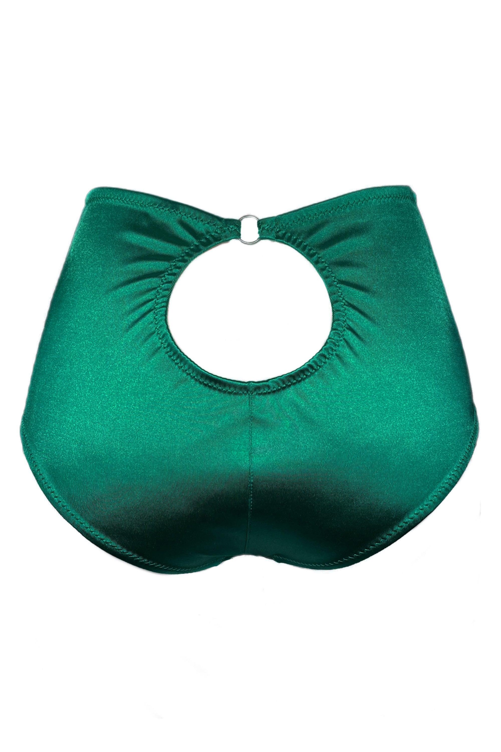 Joli Gloss emerald-black high waisted panties - yesUndress
