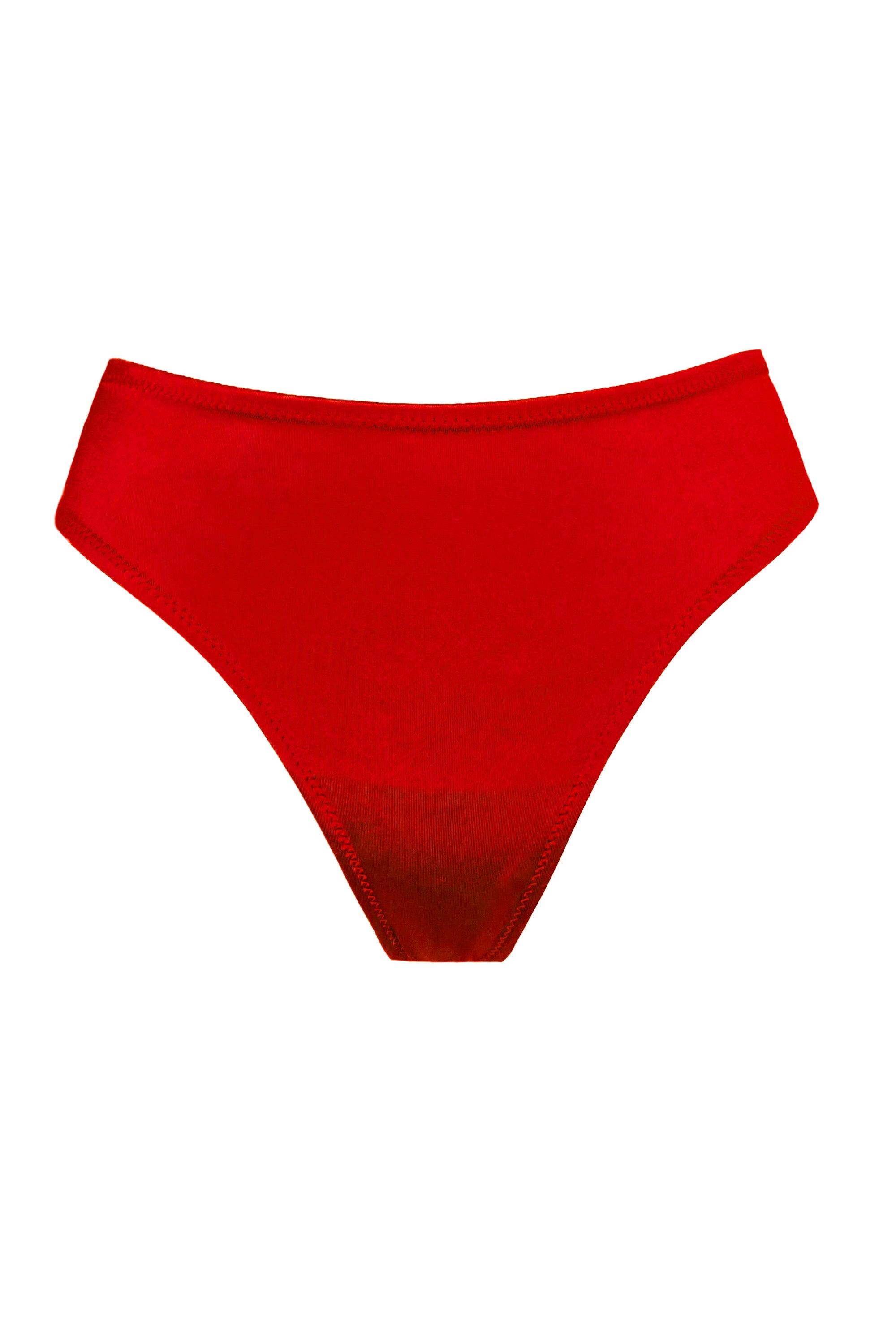 Joli Gloss red-black mid-waisted thongs - yesUndress