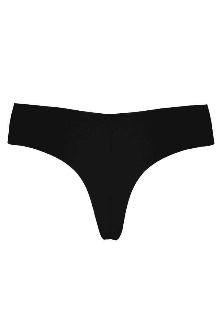 Basic black set: garter belt+seamless brazilian+stockings - yesUndress