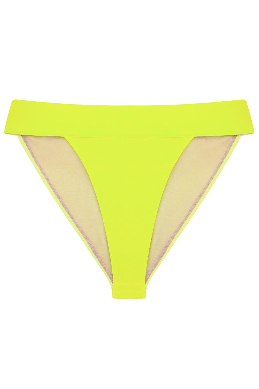 Tonic Yellow high waisted bikini bottom - yesUndress